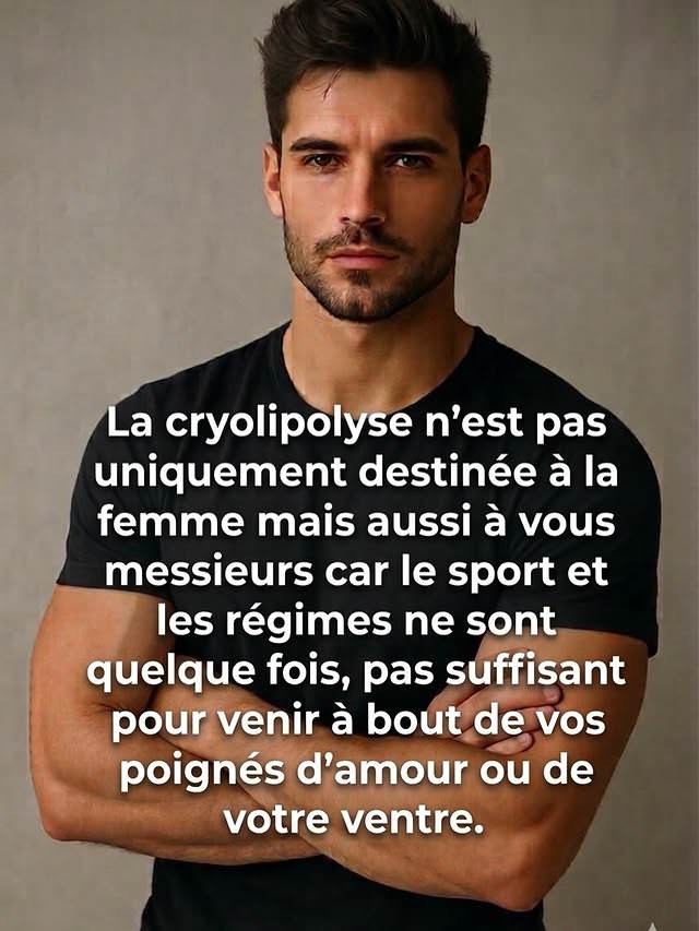 Homme barbu, traitement cryolipolyse ventre et poignées d'amour