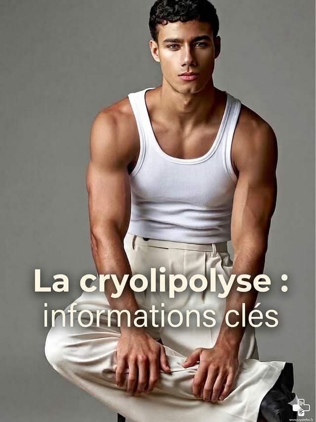 Jeune homme en débardeur blanc — informations clés cryolipolyse