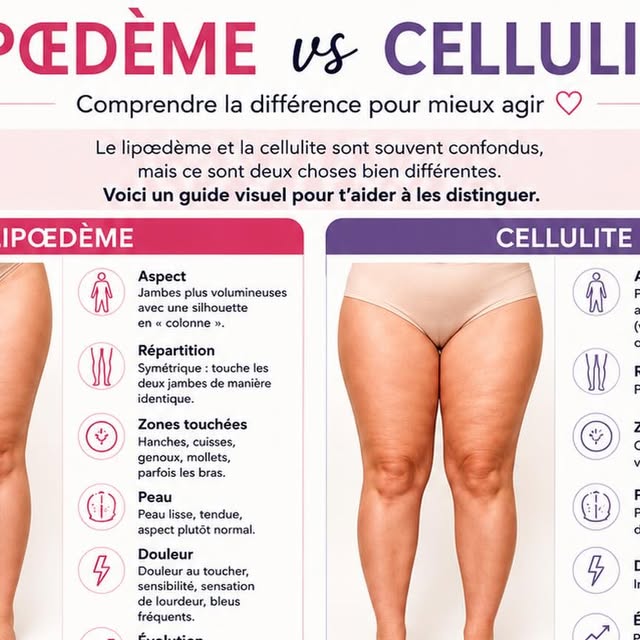 Lipœdème vs cellulite différences jambes symptômes