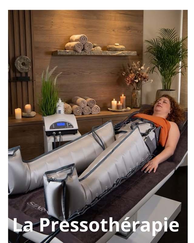 Pressothérapie femme jambes drainage lymphatique